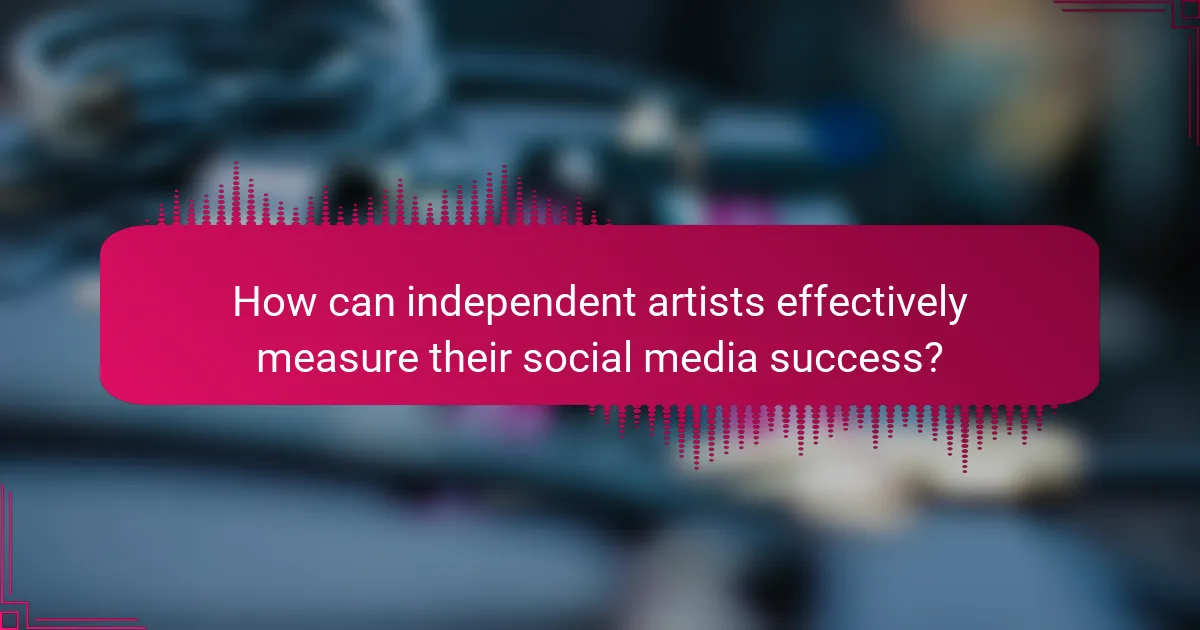 How can independent artists effectively measure their social media success?
