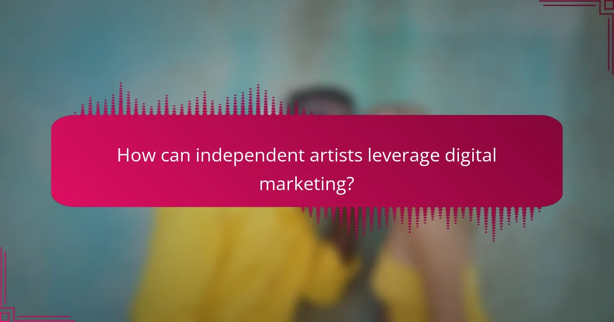 How can independent artists leverage digital marketing?