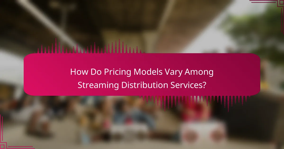 How Do Pricing Models Vary Among Streaming Distribution Services?