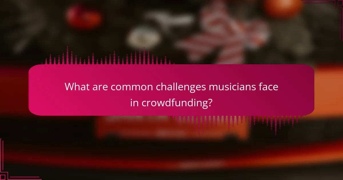 What are common challenges musicians face in crowdfunding?