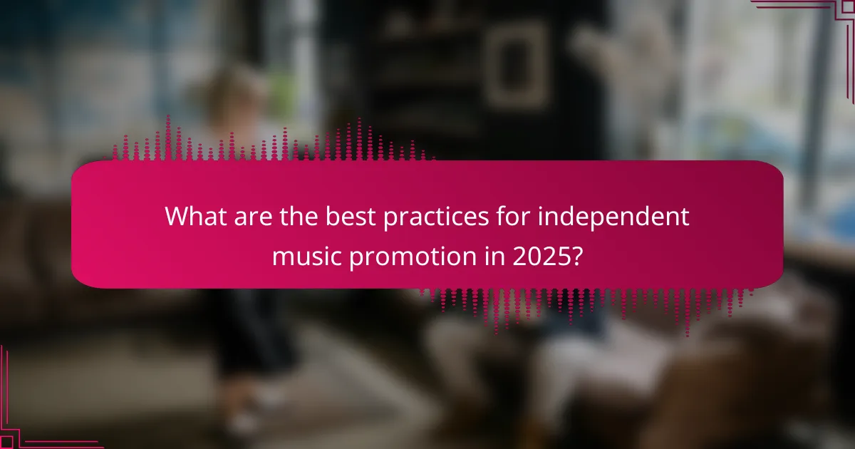 What are the best practices for independent music promotion in 2025?