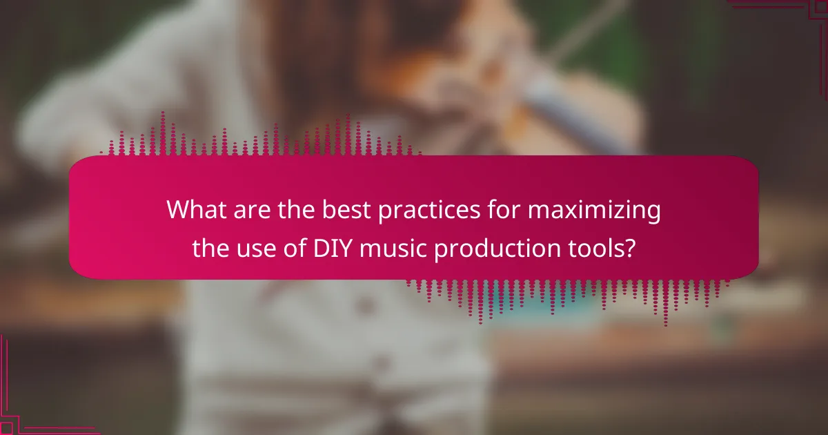 What are the best practices for maximizing the use of DIY music production tools?