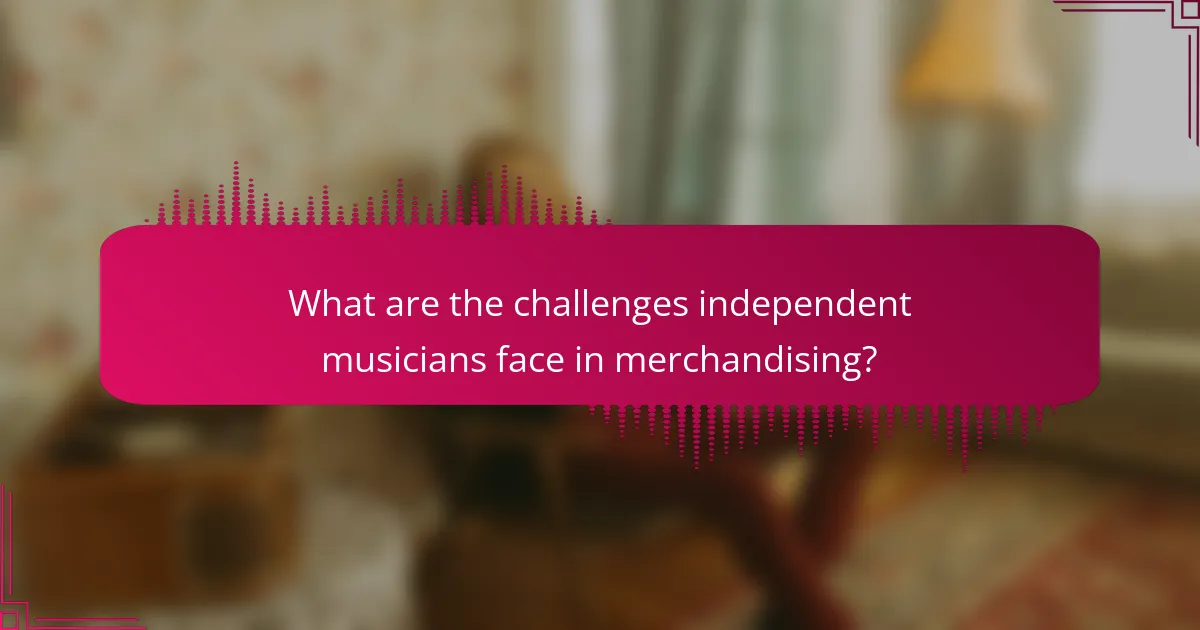 What are the challenges independent musicians face in merchandising?