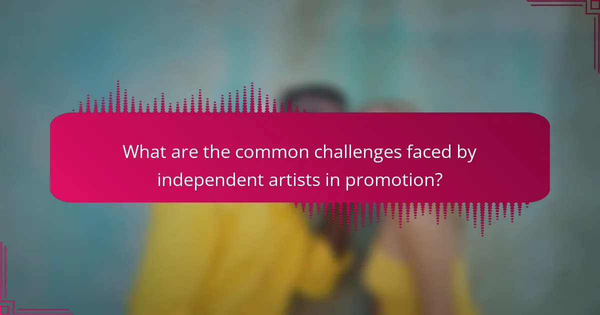 What are the common challenges faced by independent artists in promotion?