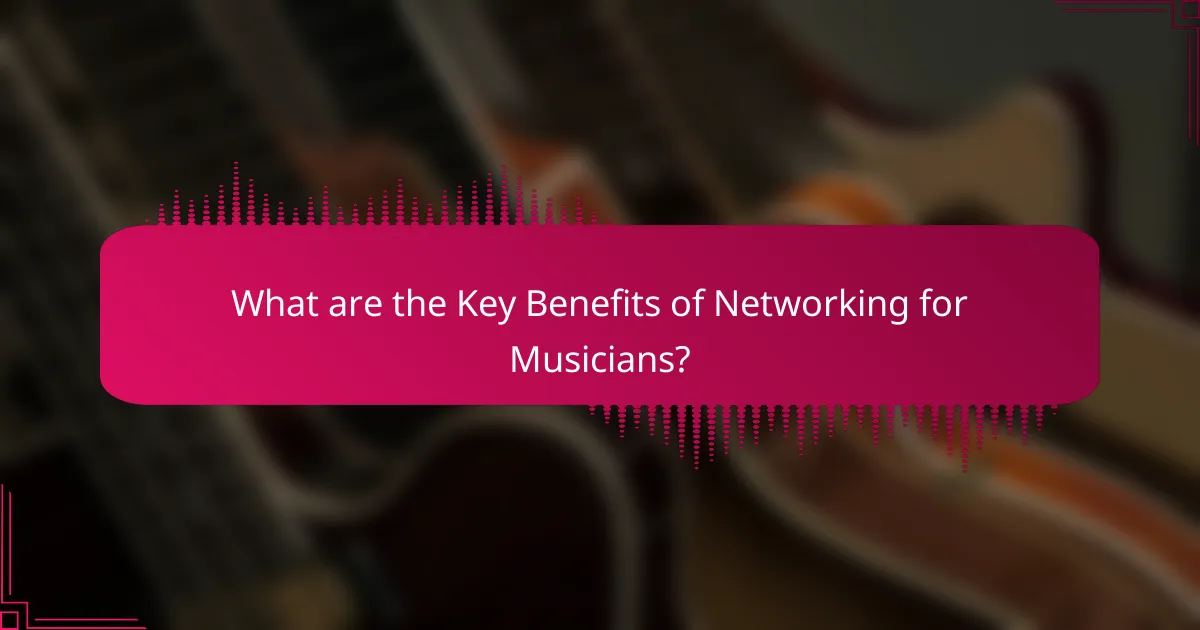 What are the Key Benefits of Networking for Musicians?