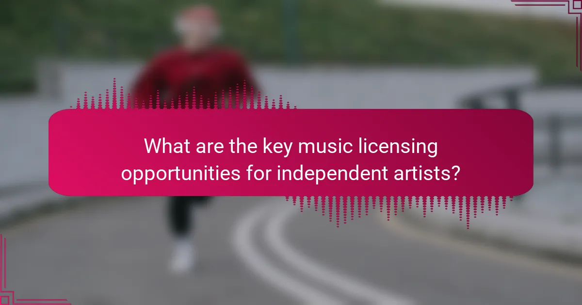 What are the key music licensing opportunities for independent artists?