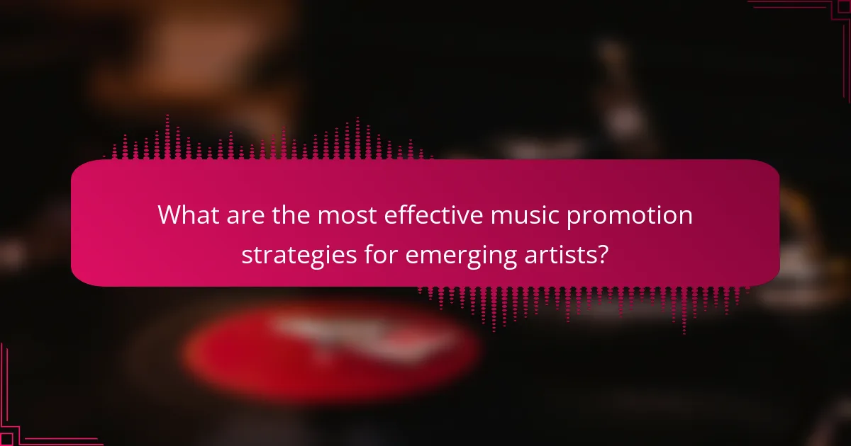 What are the most effective music promotion strategies for emerging artists?