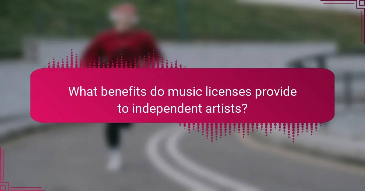 What benefits do music licenses provide to independent artists?