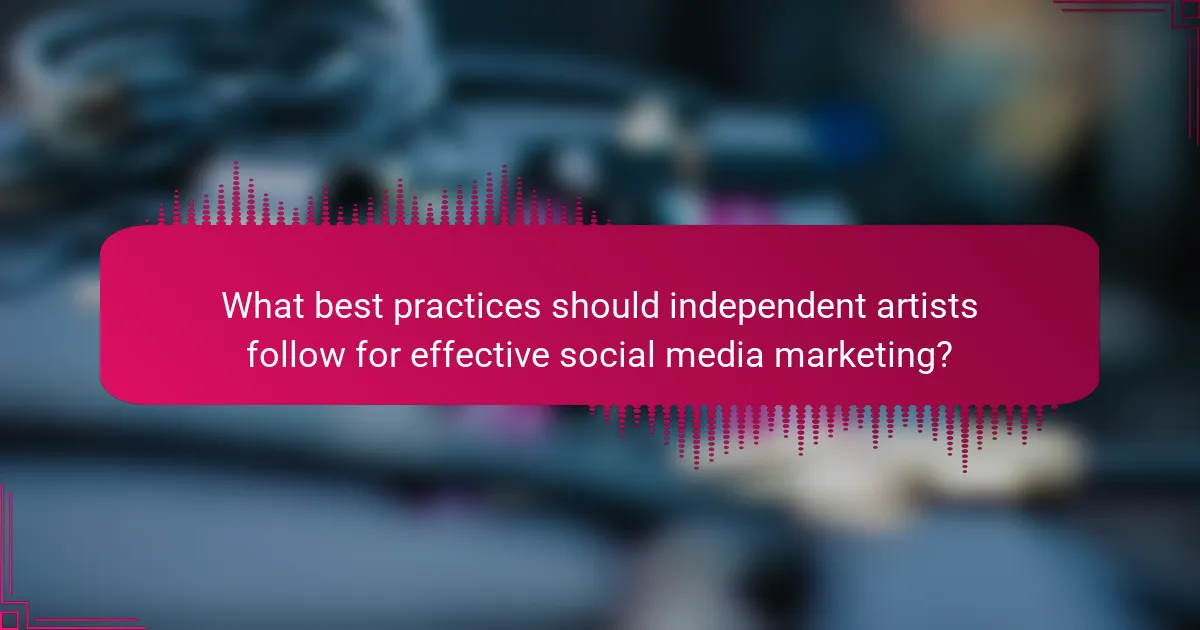 What best practices should independent artists follow for effective social media marketing?