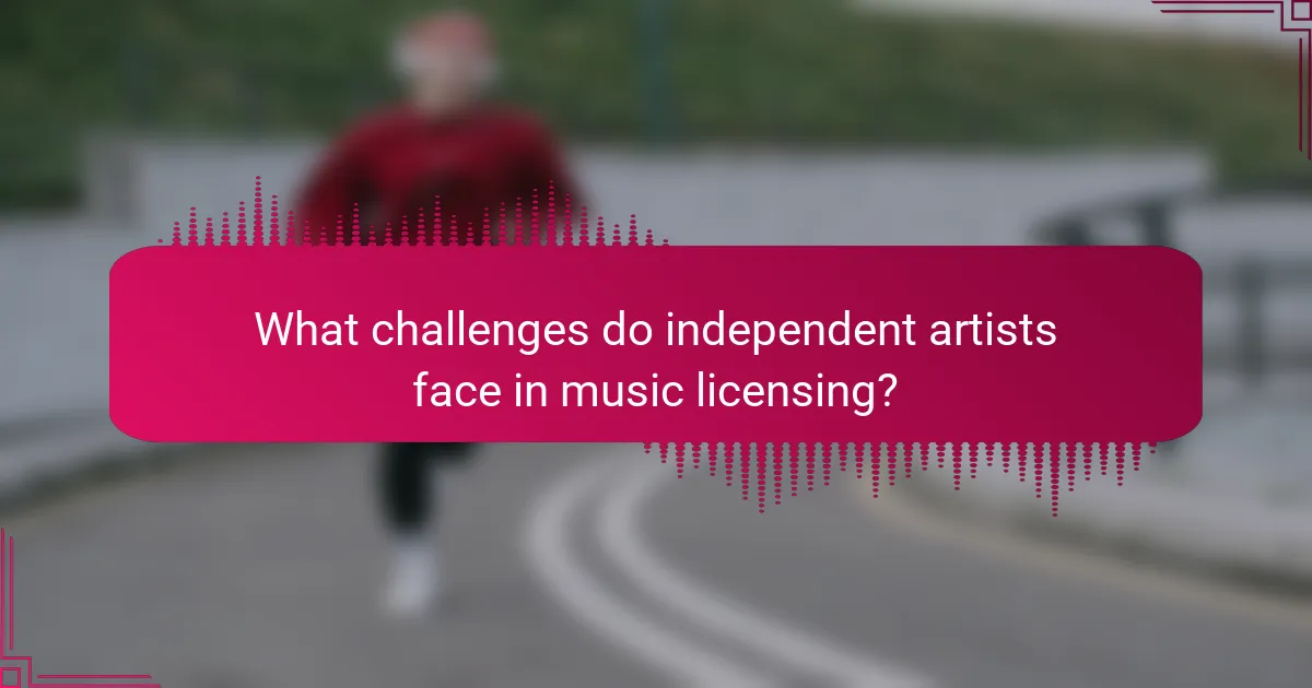 What challenges do independent artists face in music licensing?