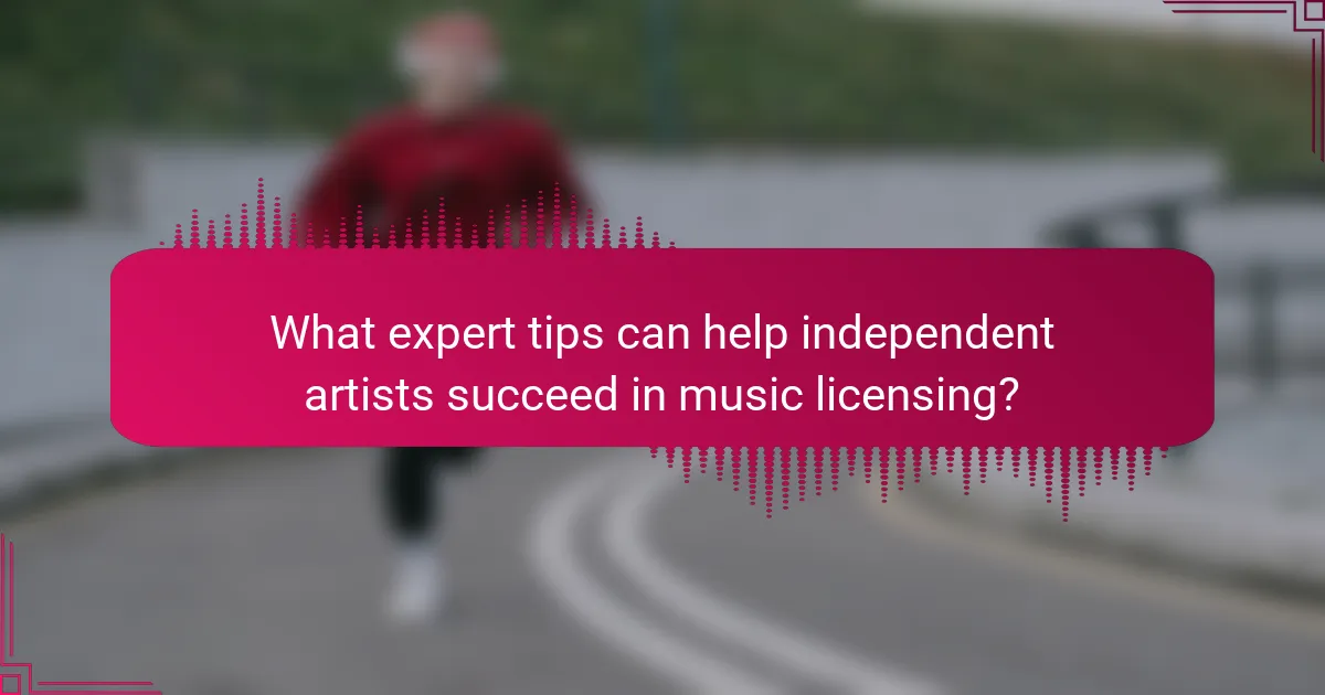 What expert tips can help independent artists succeed in music licensing?