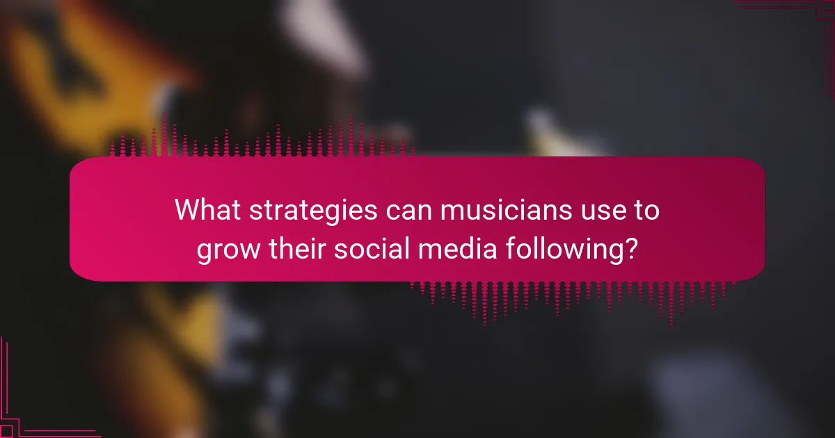 What strategies can musicians use to grow their social media following?