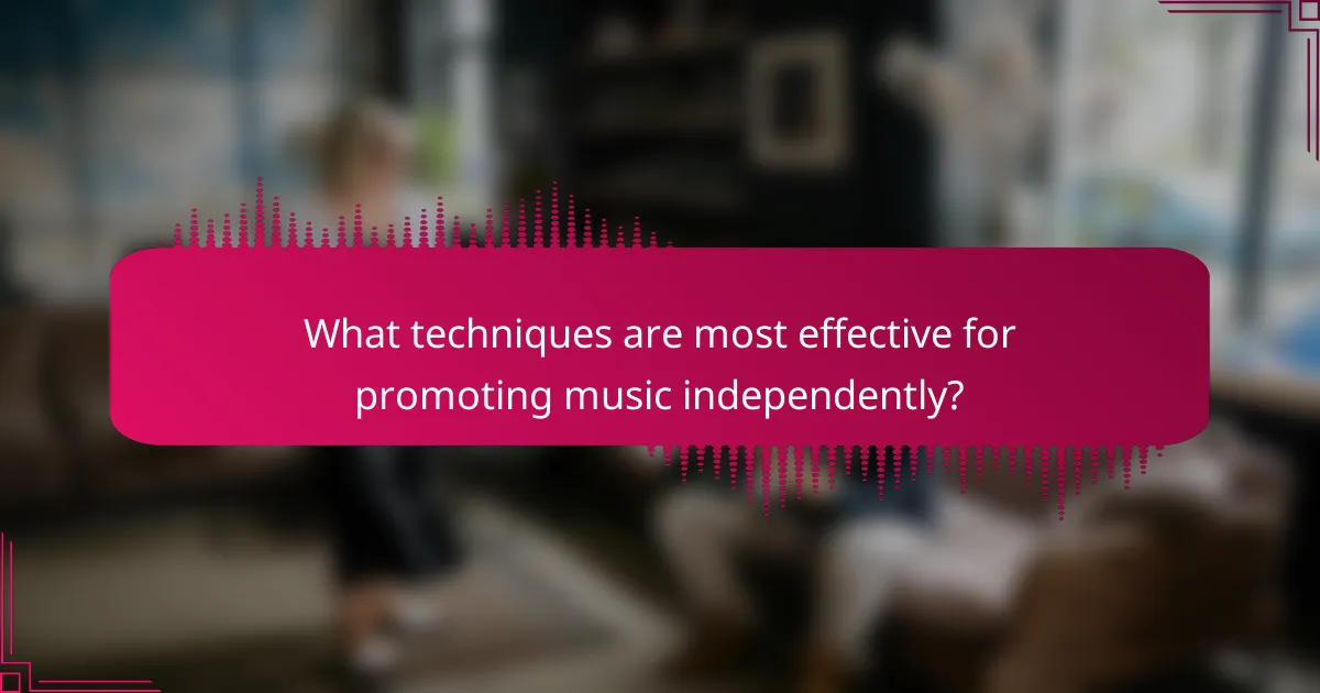 What techniques are most effective for promoting music independently?