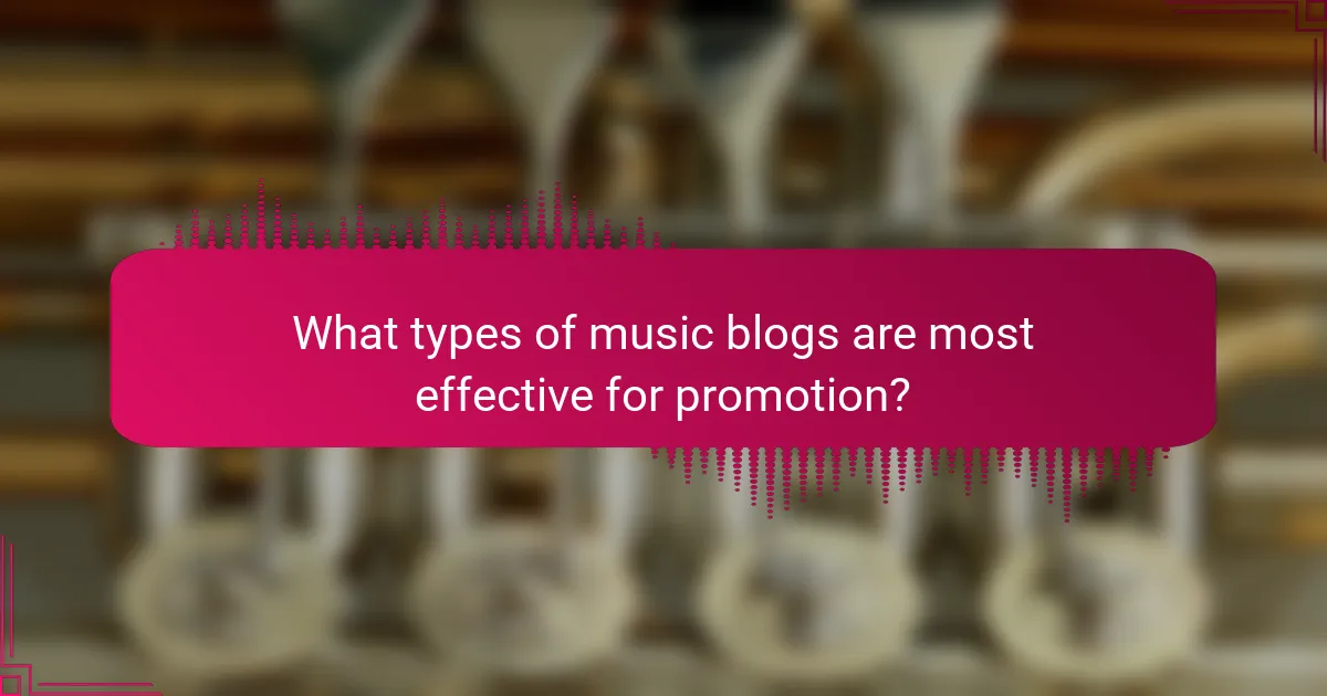 What types of music blogs are most effective for promotion?