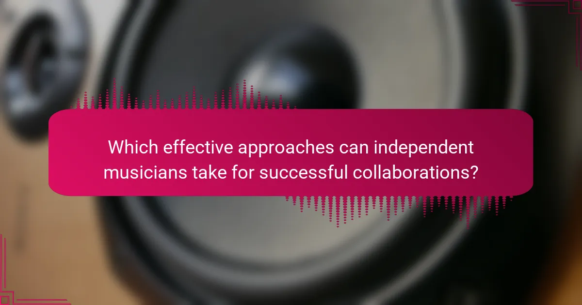 Which effective approaches can independent musicians take for successful collaborations?
