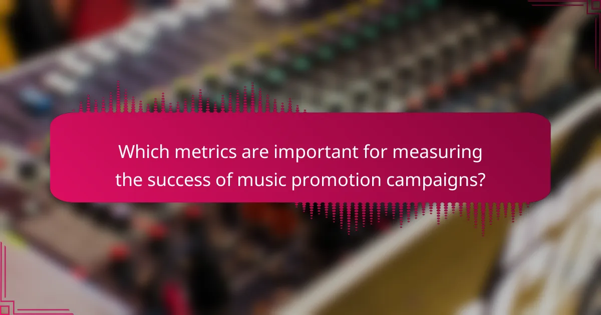 Which metrics are important for measuring the success of music promotion campaigns?