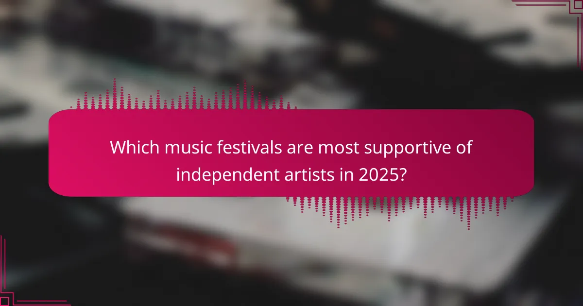 Which music festivals are most supportive of independent artists in 2025?