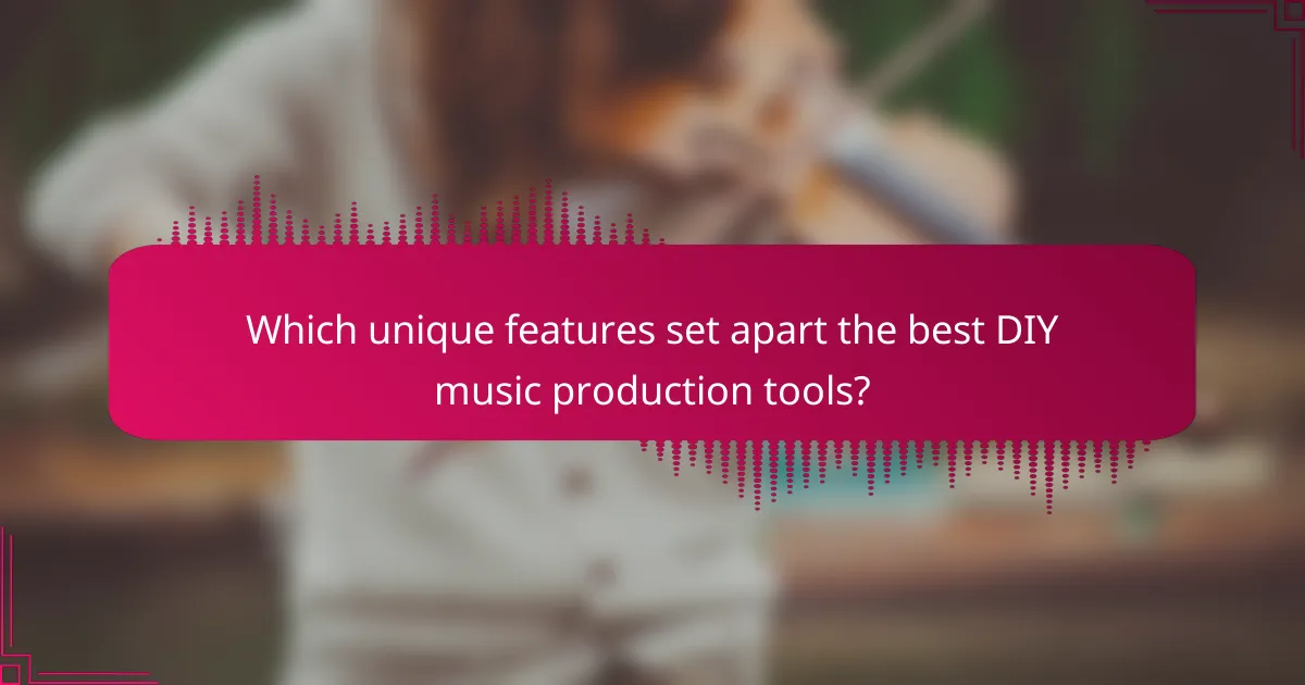 Which unique features set apart the best DIY music production tools?